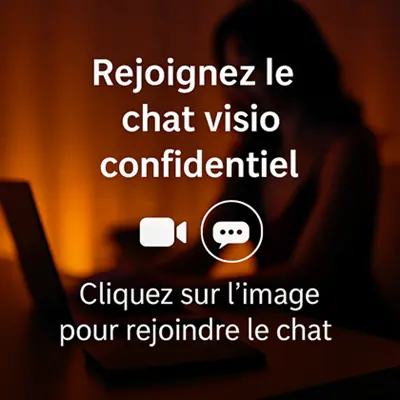 Image invitant à rejoindre le chat visio confidentiel Duo Privé. Cliquez sur l’image pour accéder à un espace d’échange privé, discret et bienveillant, pour des conversations sensuelles et confidentielles.