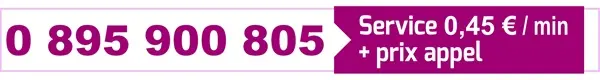 Image affichant le numéro Duo Privé : 0 895 900 805, au tarif de 0,45 € la minute + prix d’appel. Service d’écoute et de dialogue discret, sensuel et bienveillant, disponible tous les jours.